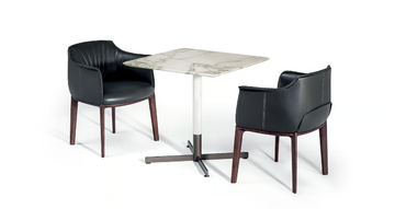 BOB BISTROT - Square Calacatta Oro marble table with 4-star base by Poltrona Frau - view 3